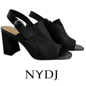 NYDJ Lyssa Slip On Slingback Open Toe Sandals Women's 9 Black